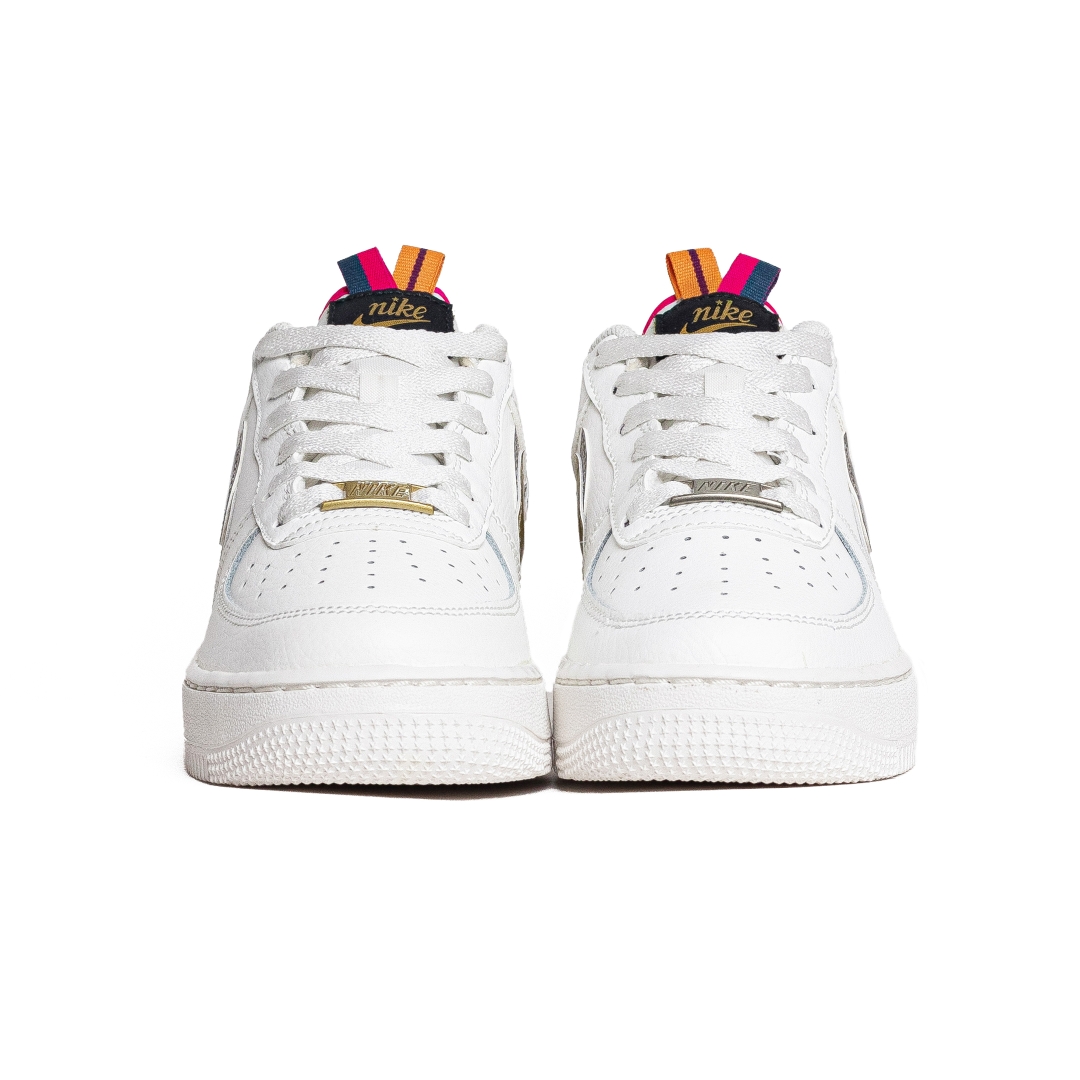 Nike Air Force 1 LV8 Double Swoosh Silver Gold GS DH9595-001