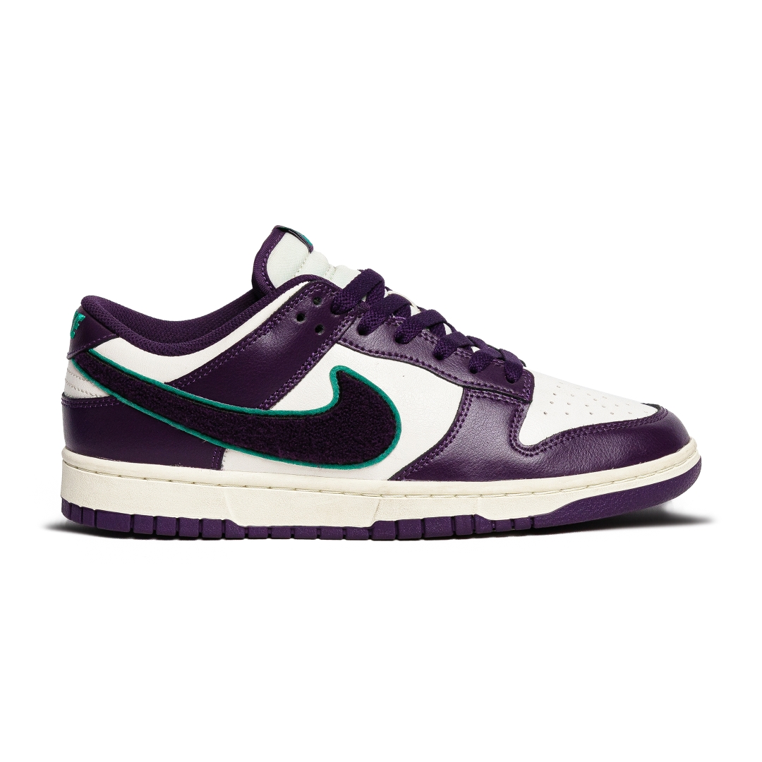 Nike Dunk Low Chenille Swoosh Sail Grand Purple DQ7683 100