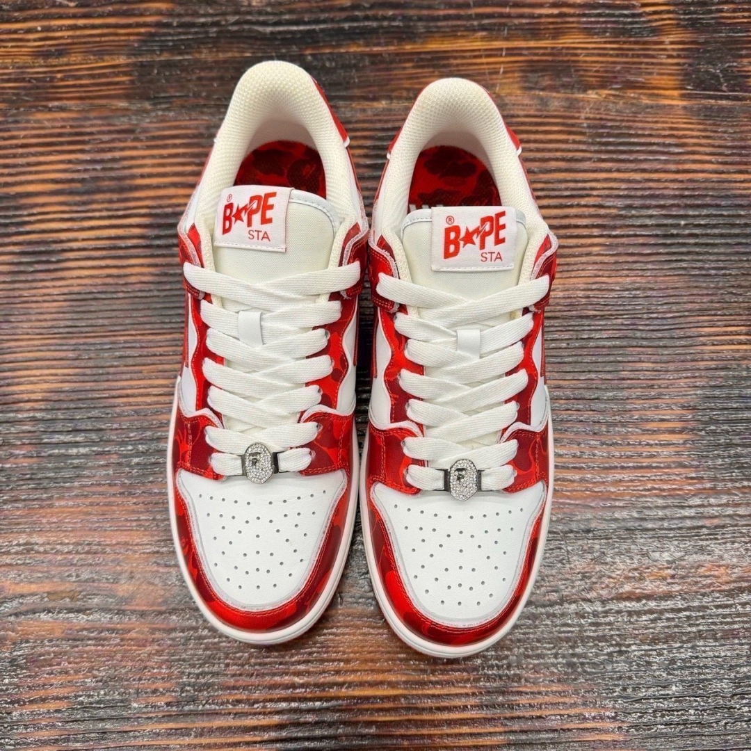 cs3245 - Bape Sta SK8 Low Top White Red DS FB - 9
