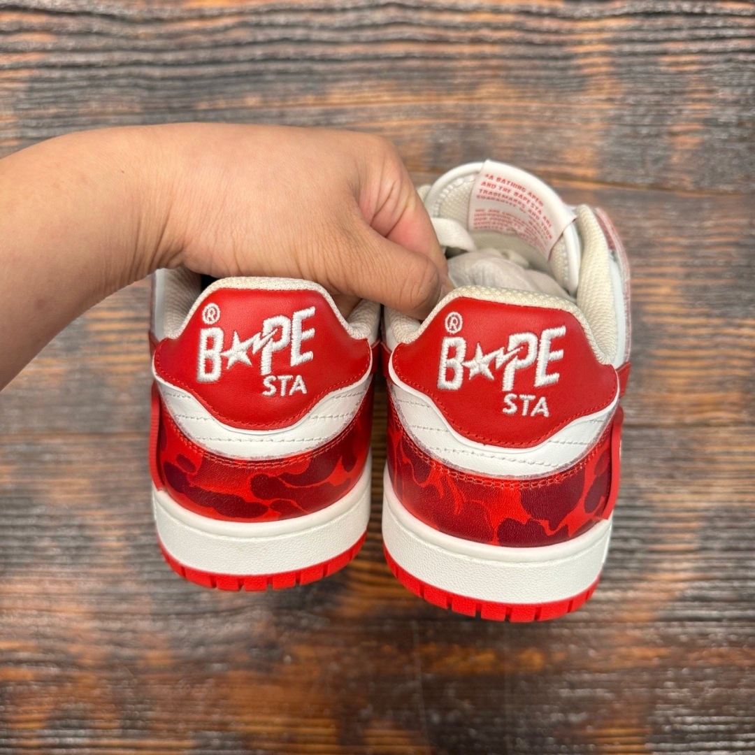 cs3245 - Bape Sta SK8 Low Top White Red DS FB - 9