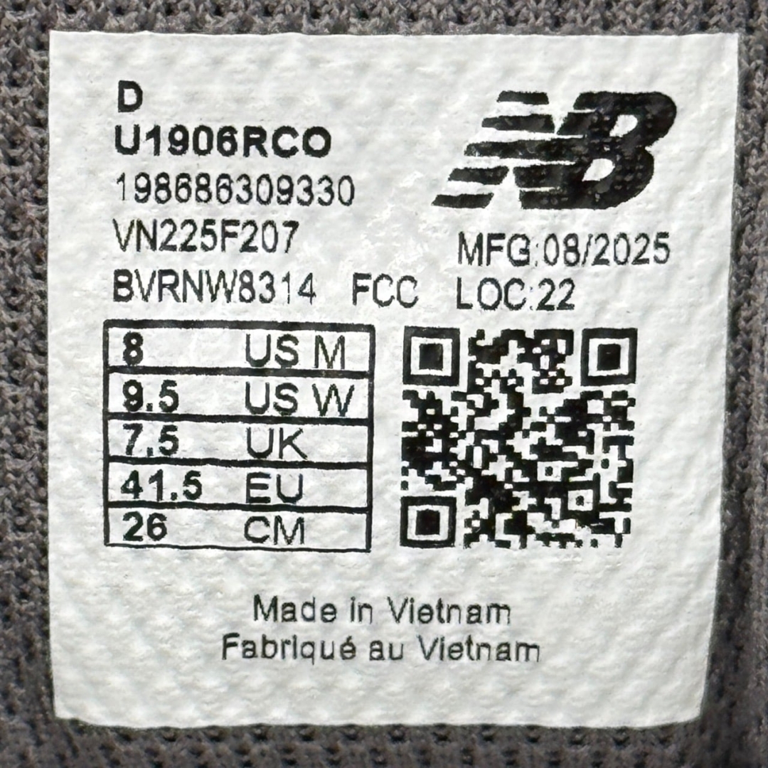 U1906RCO NEWBLANCE 1906 BLACK METALLIC URGENT RED SLATE DS FB - 41,5