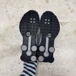 T826CS26 - NIKE SHOX R4 BLACK SILVER DS FB - 45