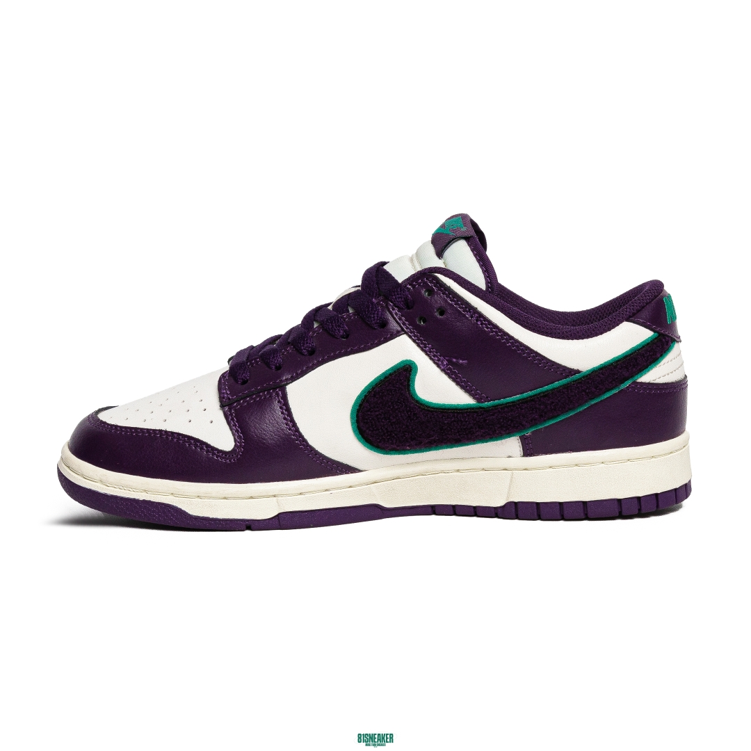 Nike Dunk Low Chenille Swoosh Sail Grand Purple DQ7683 100
