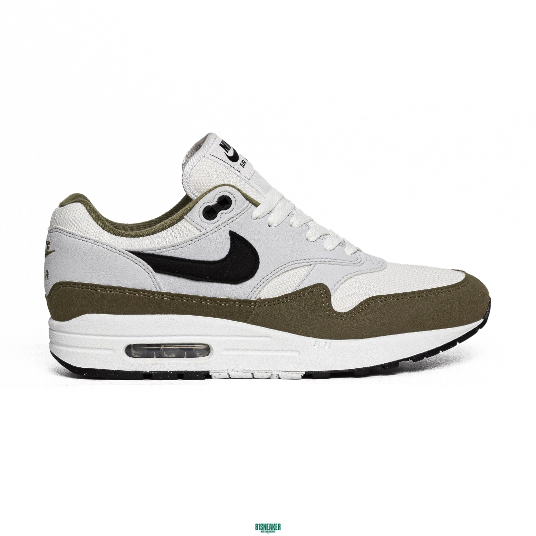 Nike Air Max 1 White Black Medium Olive Men FD9082 102