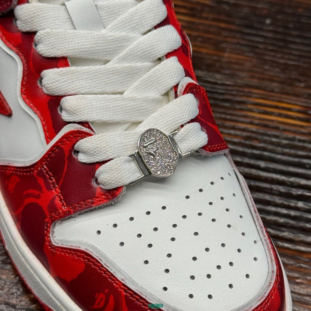 cs3245 - Bape Sta SK8 Low Top White Red DS FB - 9