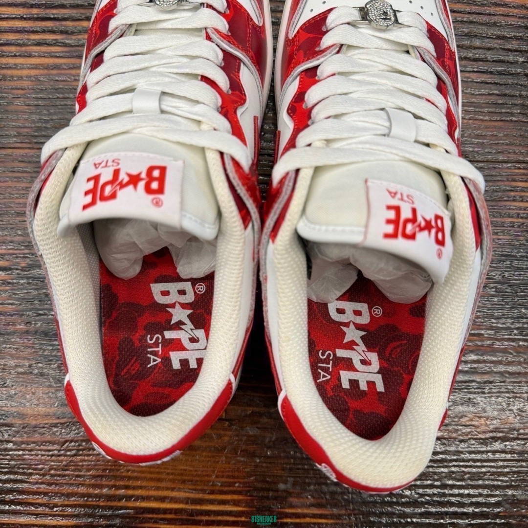 cs3245 - Bape Sta SK8 Low Top White Red DS FB - 9