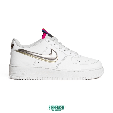 Nike Air Force 1 LV8 Double Swoosh Silver Gold GS DH9595-001