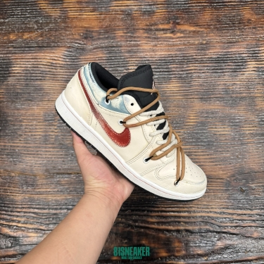 JD3154 - 1S Low BLACK GREY FOG CUSTOM - 41