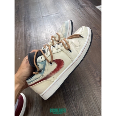 JD3154 - 1S Low BLACK GREY FOG CUSTOM - 41