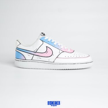 T926CS51 - NIKE COURT VISION WHITE BLACK CUSTOM - 43