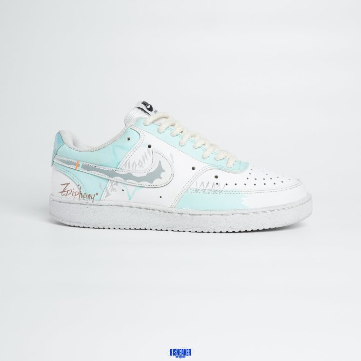 T926CS78 - NIKE COURT VISION WHITE BLACK CUSTOM - 41